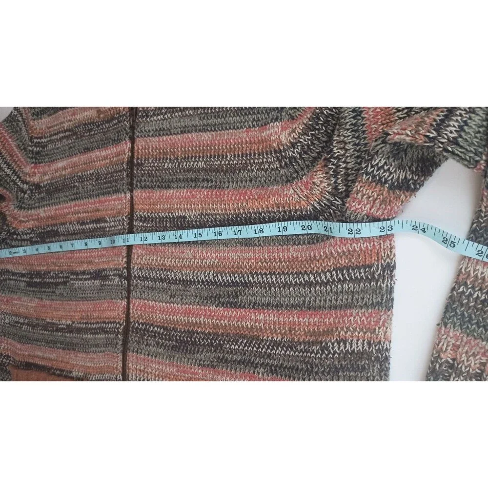 Vintage Express Womens Zipper Front Cardigan Sweater Size L Patches Grannycore - Picture 8 of 14